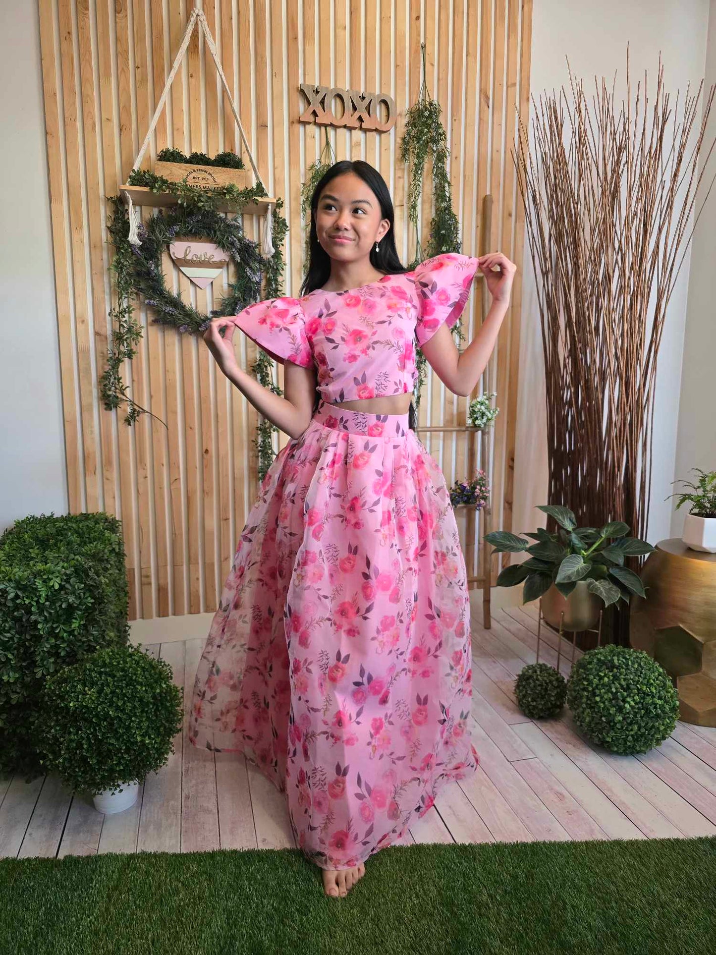 Blooming Haven Organza Skirt & Top