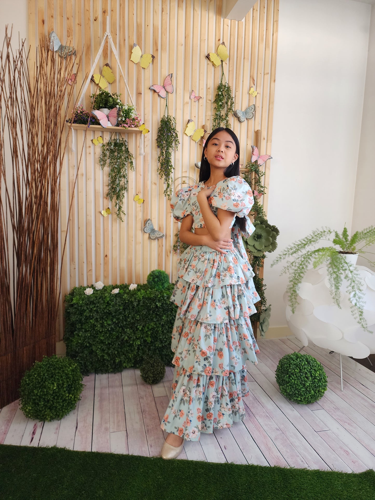 Peaches Ruffle Skirt & Top (Lengha Version)