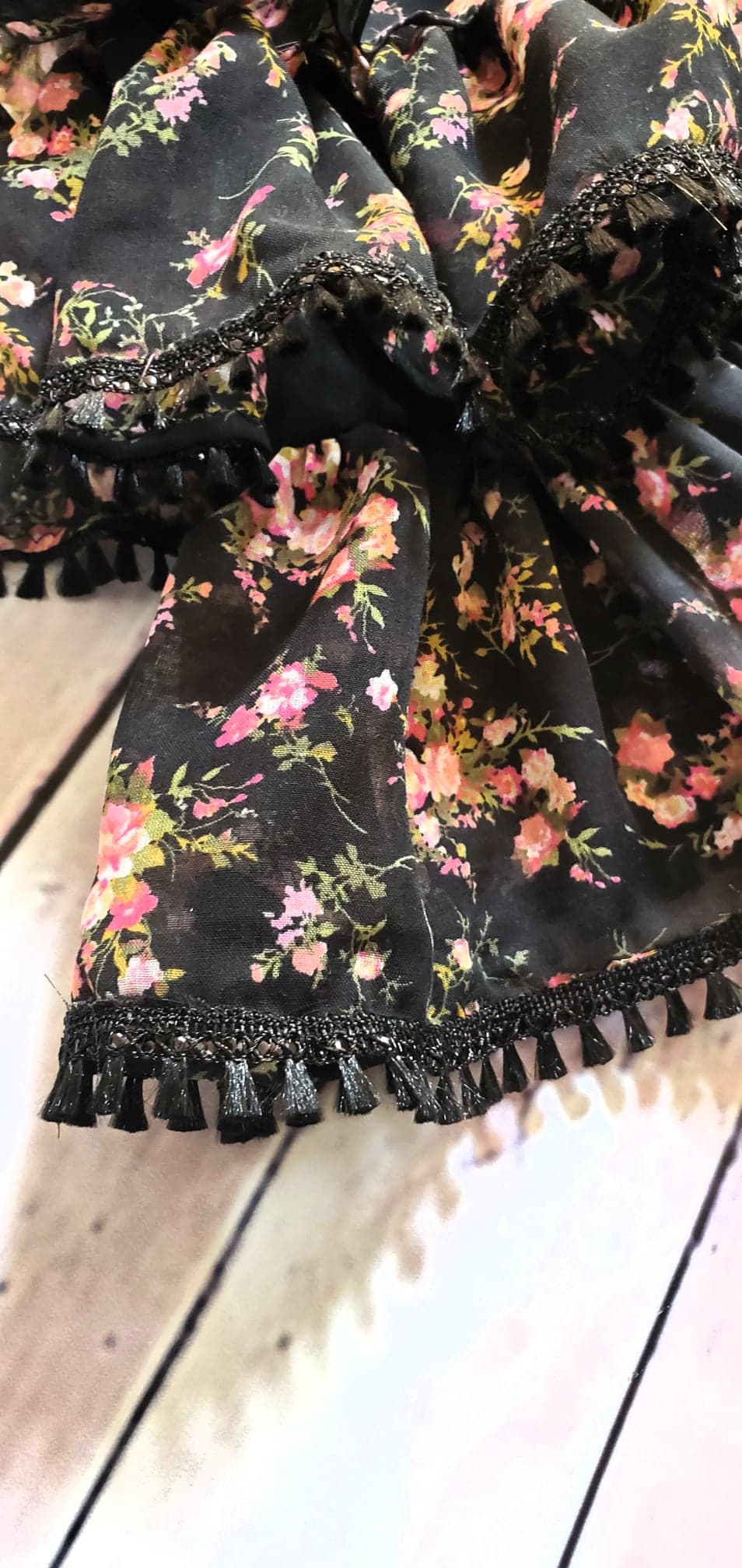 Senorita Black Floret Ruffle Skirt
