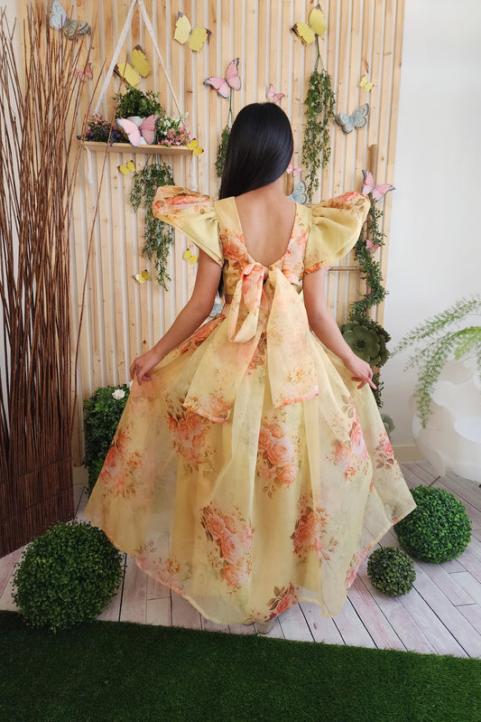 Sunflower Organza Skirt & Top (Lengha Version)