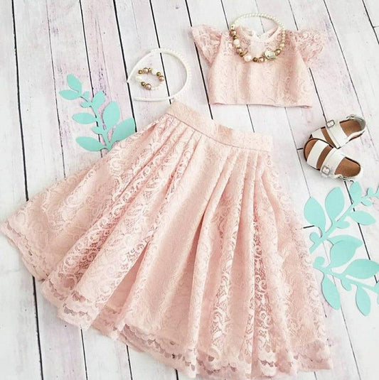 Tuscan Lace Blush Skirt & Top