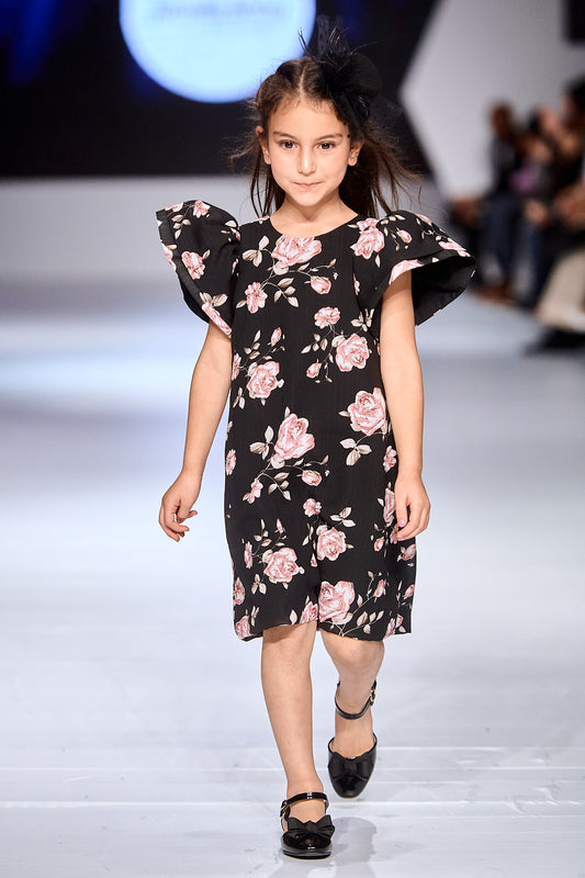 Sweet Rose Angel Dress in Black